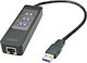 Lindy USB Hub 3 Ports USB 3.1 with USB-A Connection Ethernet