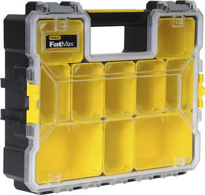 Stanley FatMax Tool Compartment Organiser 10 Slot with Removable Box Yellow 44.6x35x11.6cm