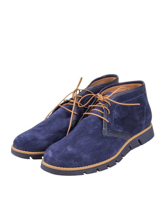 Damiani 571 Men's Suede Boots Blue