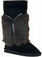 Elenross Suede Women's Boots with Fur Black