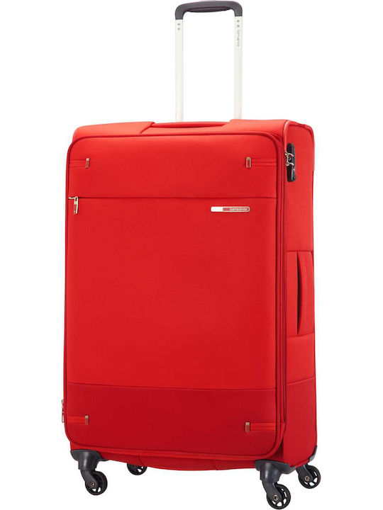 Samsonite Base Boost Spinner 78/29 Large Red Fabric Suitcase With 4 Wheels Height 78cm