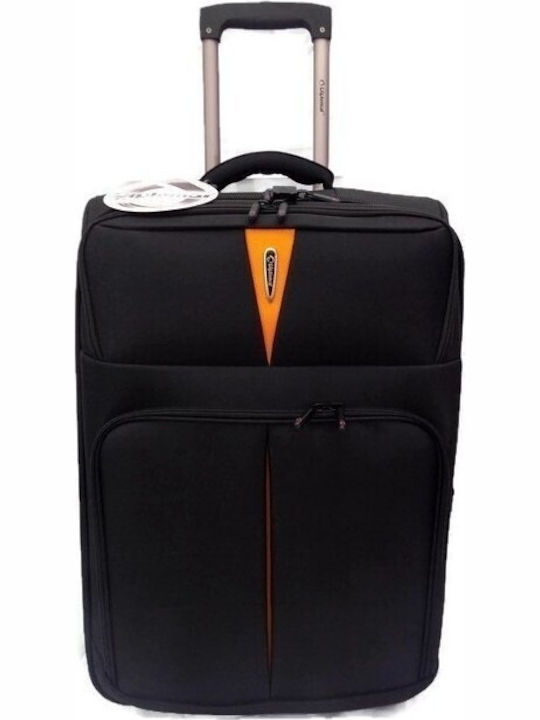Diplomat Valiză De Călătorie Medie Colecția Veneția Din Material Textil Neagră Cu 2 Roți Înălțime 68 Cm