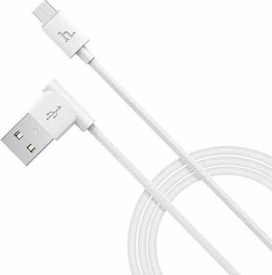 Hoco L-shape 1.2m Regular USB 2.0 to micro USB Cable White (HC-UPM10W)