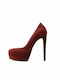 Fardoulis Suede Red Heels 3101 Bordeaux Suede