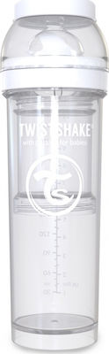 Twistshake Plastikflasche Diamond Gegen Koliken mit Silikonsauger für 4+ Monate Pastel White 330ml 1Stück