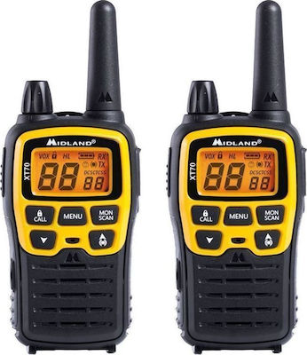 Midland XT70 Adventure PMR Wireless Transceiver with Monochrome Display Yellow 2pcs