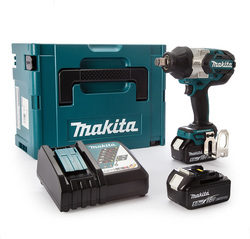 Makita Brushless Μπουλονόκλειδο 18V 2x5Ah με Υποδοχή 3/4"