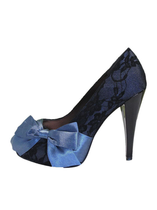 Paris Hilton Navy Blue Heels Destiny Blue/Black