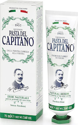 Pasta del Capitano Natural Herbs Toothpaste for Plaque Removal Herbal for Deep Cleaning 75ml