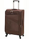 Bartuggi 151-13239 Medium Fabric Brown Suitcase With 4 Wheels Height 68cm