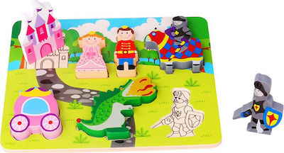 Holz Kinder Steckpuzzle Πριγκίπισσα & Ιππότης für 1+ Jahre 7pcs Tooky Toys