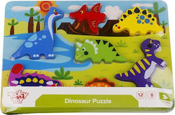 Holz Kinder Steckpuzzle Δεινόσαυροι für 1+ Jahre 7pcs Tooky Toys