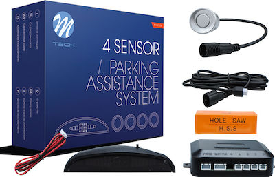 M-Tech Car Parking System with Screen and 4 Sensors 21.5mm in Silver Colour /MT