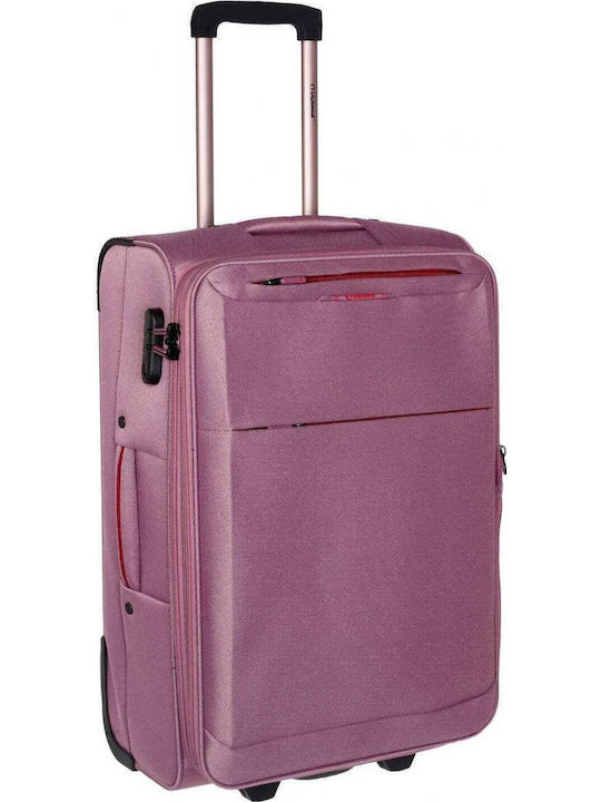 Diplomat Medium The Athens Collection Medium Fabric Pink Suitcase With 2 Wheels Height 64cm