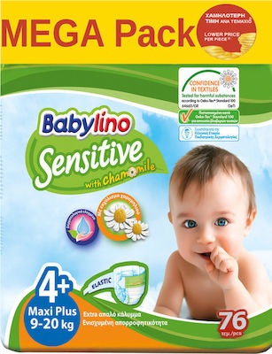 Babylino Klebeband-Windeln Chamomile Sensitive Nr. 4+ für 9-20 kgkg 76Stück