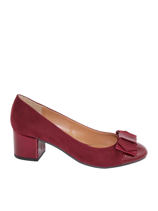 Stefania Bordeaux Suede Γόβες Κόκκινες