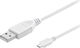 Grundig Regular USB 2.0 to micro USB Cable Λευκό 1m (86339)