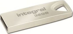 Integral Metal Arc 16GB USB 2.0 Stick Silver