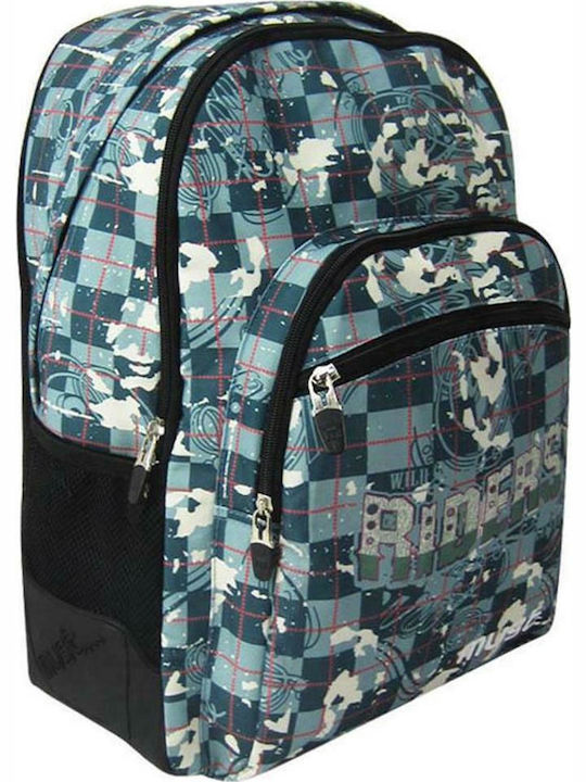 Must Energy με 4 θήκες School Bag Backpack Junior High-High School in Blue color