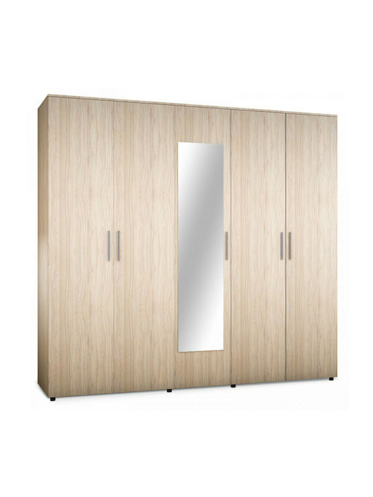 Four Door Wardrobe Luna with Mirror 220x52x200cm