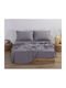 Nef-Nef Homeware Основен чаршаф кралица с еластична лента 160x200+30см Светлосив