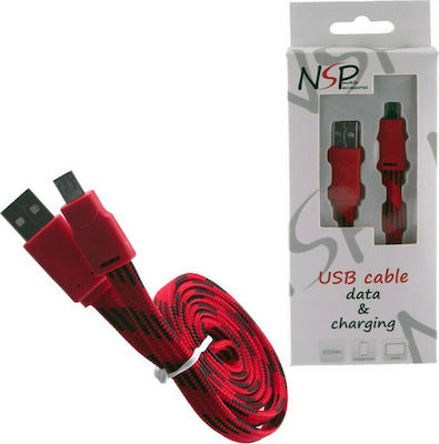Volte-Tel Braided USB 2.0 to micro USB Cable Κόκκινο 1m (8135903)