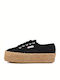 Superga Γυναικεία Flatforms Sneakers Μαύρα