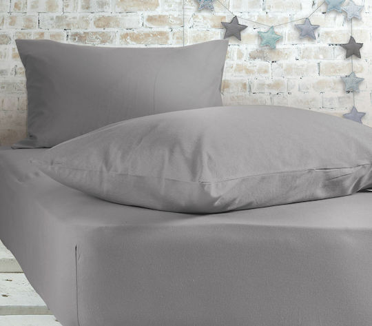 Nef-Nef Homeware Jersey Μονό 100x200+30εκ. με Λάστιχο 726 Light Gray Nef-Nef Homeware Jersey Μονό 100x200+30εκ. με Λάστιχο 726 Light Gray