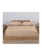 Nef-Nef Homeware Sheet Super-Double with Elastic 160x200+30cm. Jersey 730 Beige