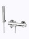 La Torre Taya Mixing Bathtub Shower Faucet Complete Set Silver 40019