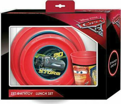 Feeding Set Cars made of Plastic Red 3pcs