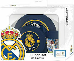 Feeding Set Real Madrid made of Plastic Blue 3pcs