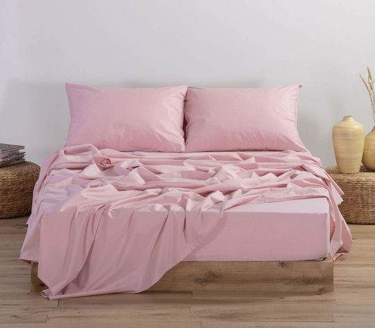 Nef-Nef Homeware Basic Μονό 100x200+30εκ. με Λάστιχο 1011 Pink