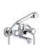 Teorema Iris Mixing Bathtub Shower Faucet Complete Set Silver