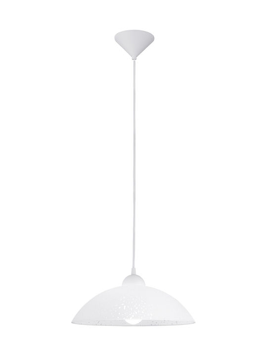 Eglo Vetro Pendant Light Single-Light Bell for Socket E27 White