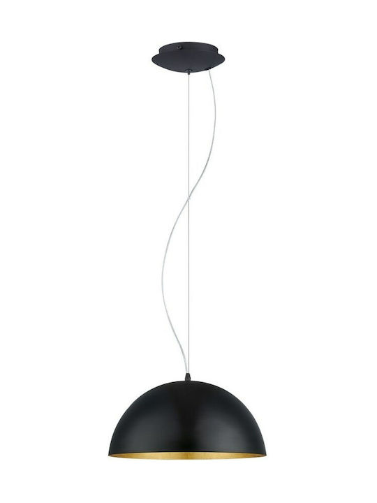 Eglo Gaetano Μοντέρνο Κρεμαστό Φωτιστικό Μονόφωτο Καμπάνα με Ντουί E27 σε Μαύρο Χρώμα