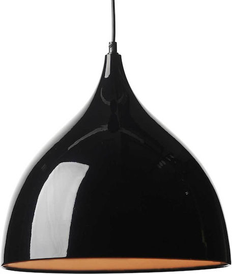 Aca Roxanne Pendant Light Black Bell with Socket E27 35cm