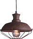 Aca Pendant Light Brown Bell with Socket E27 26cm