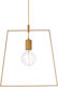 Aca Pendant Light Brown with Socket E27 35x35x35cm