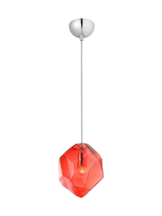 Aca Pendant Light Single-Light for Socket E27 Red