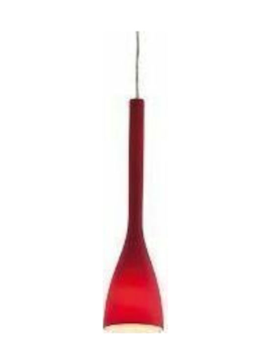 Ideal Lux Flut SP1 Small Pendant Lamp E14 Red