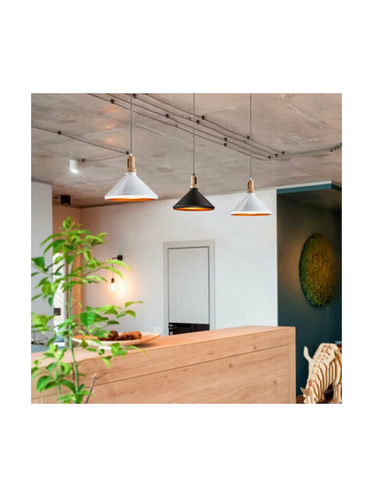 V-TAC Pendant Light Black Bell with Socket E27 35x30x110cm