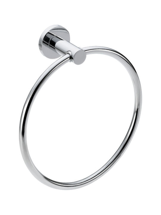 Verdi ​ Single Wall-Mounted Bathroom Ring ​20x21.7cm Silver