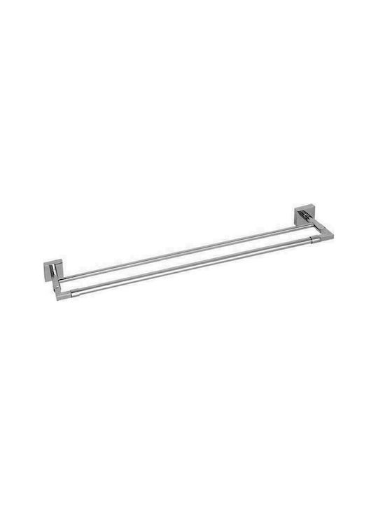 Verdi Maya Double Wall-Mounted Bathroom Rail Silver