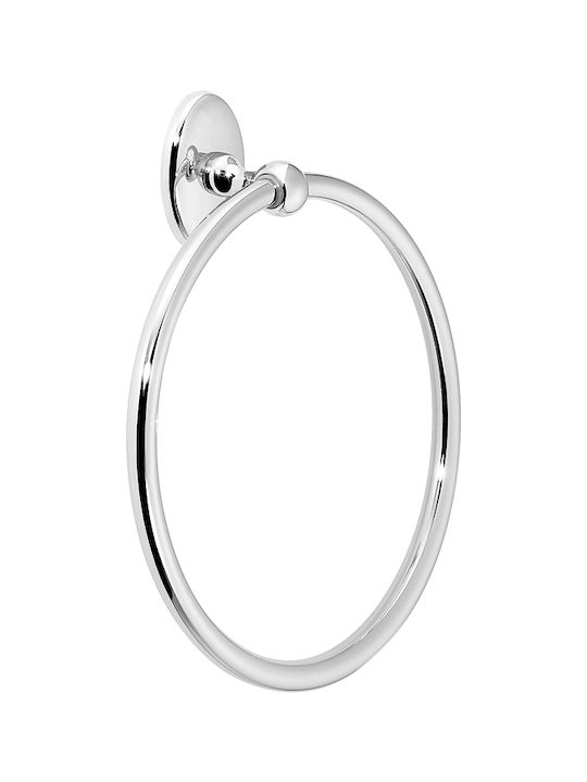 Sanco Oval Single Wall-Mounted Bathroom Ring Silver 8009-A3