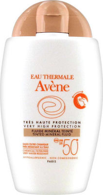 Avene Eau Thermale Fluide Mineral Teinte Waterproof Sunscreen Cream Face SPF50 with Color 40ml