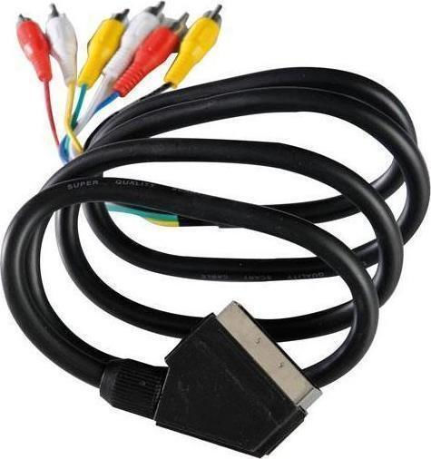 Eurolamp Cable Scart male - Component male / Composite male 1.5m Black 147-10114