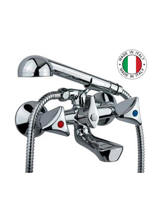 Paini Classica Bathtub Shower Faucet Complete Set Silver