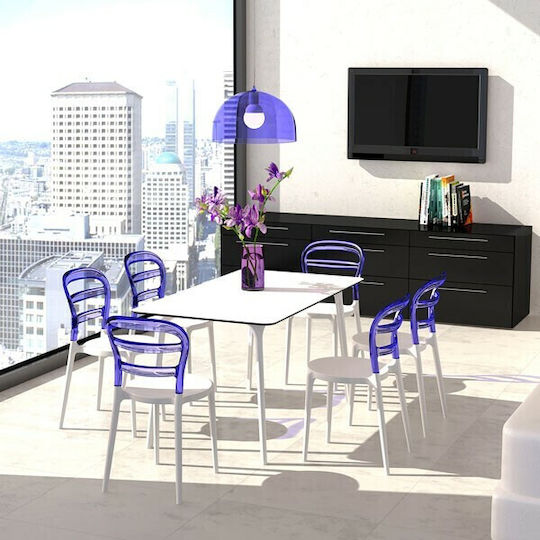 Stühle Küche Bibi 42x50x85cm 4Stück Purple / Transparent