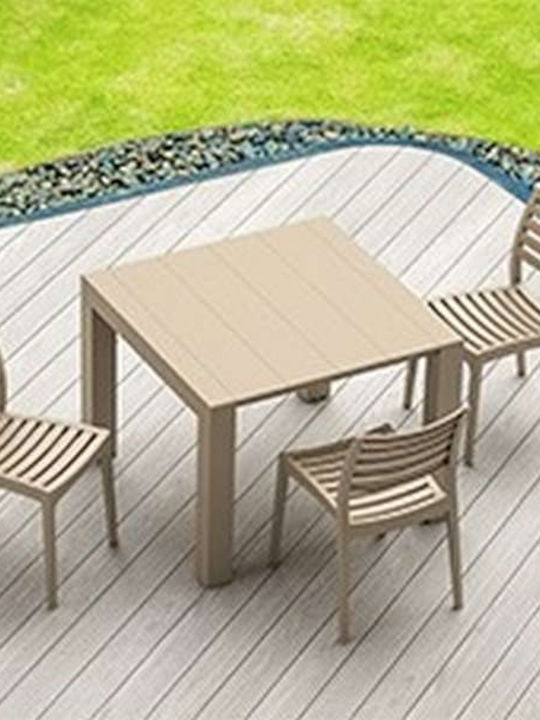 Outdoor-Stuhl Polypropylen Ares Taupe 48x58x82εκ.
